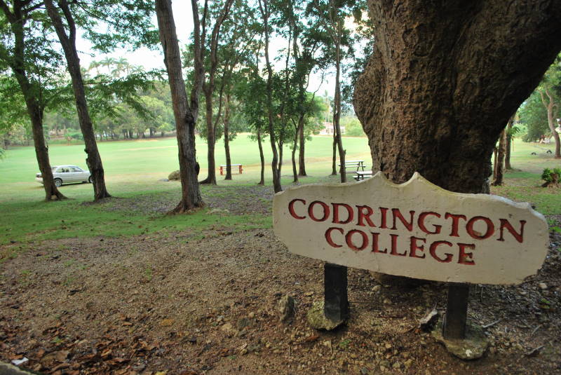 Barbados Codrington College sign